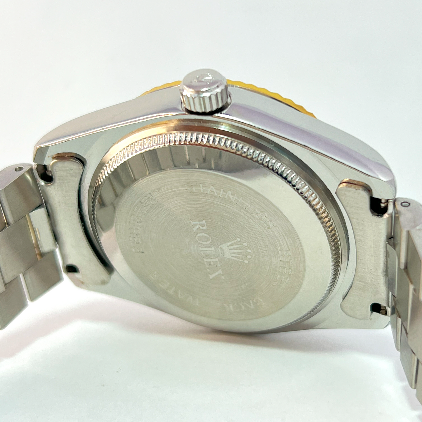 Rolex Style Two-Tone Blue Dial Watch – Day-Date Edition (Model: RX-DD02-BLU)