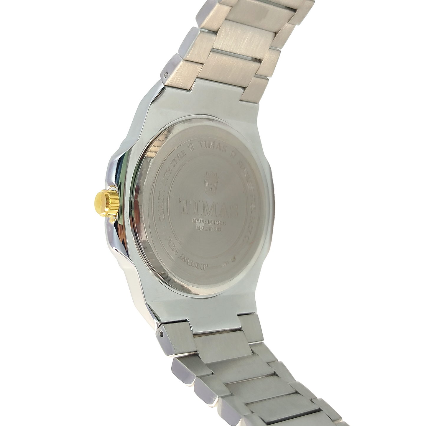 Timas Luxury Green Dial Watch – Two Tone Gold & Silver Steel Strap | Premium Men's Quartz Timepiece