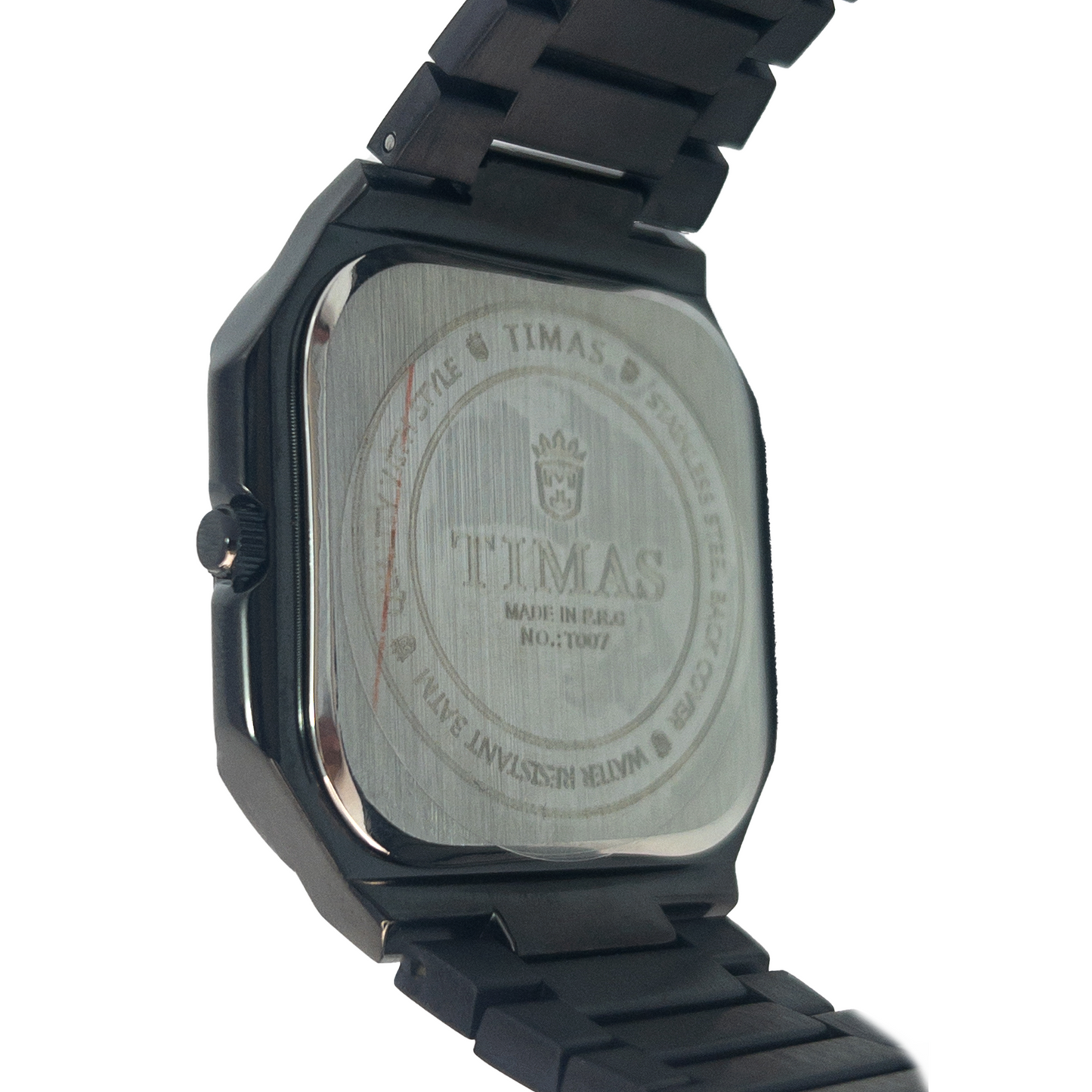Timas Black Steel Men's Watch – Midnight Blue Dial | Premium Japan Movement