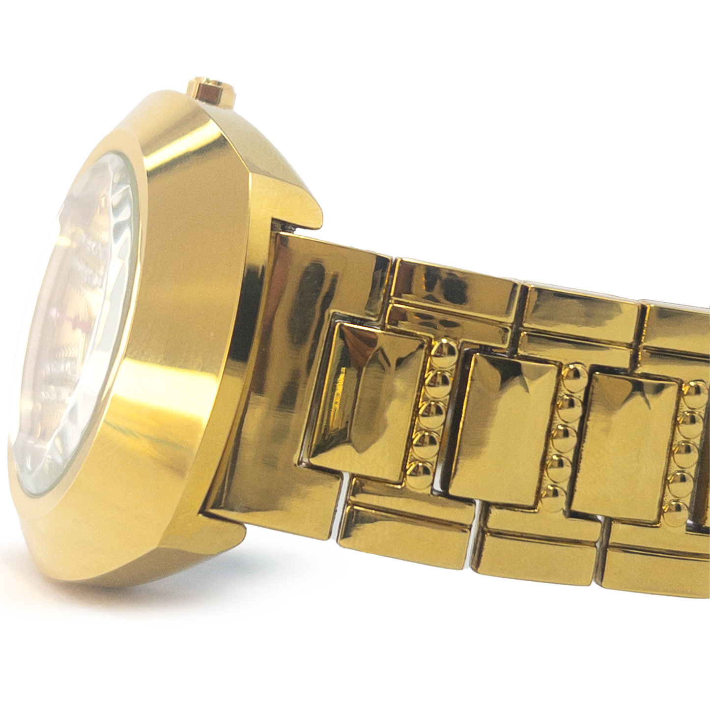 Rado Style Gold Watch for Men – Diamond Dial & Day-Date Display