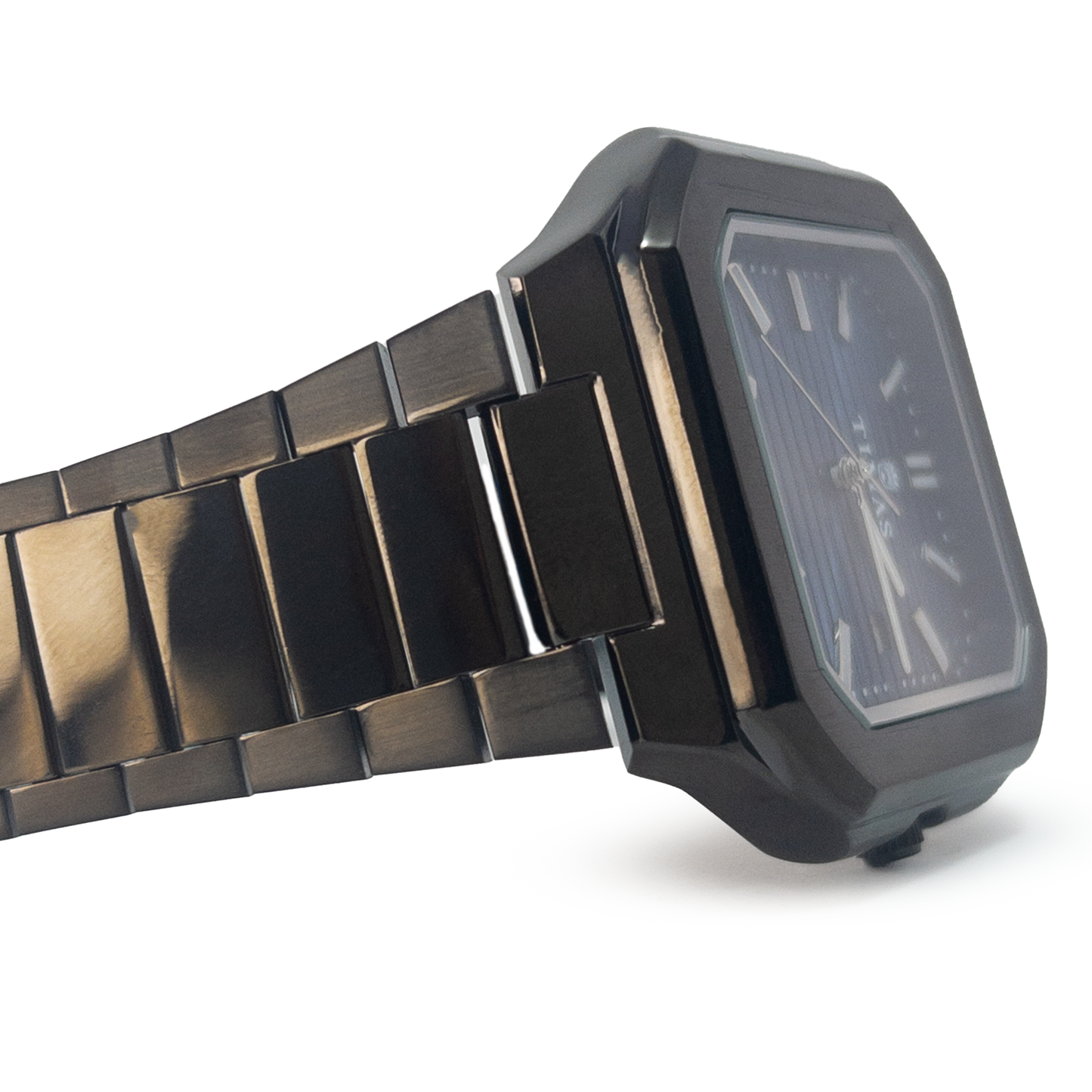 Timas Black Steel Men's Watch – Midnight Blue Dial | Premium Japan Movement