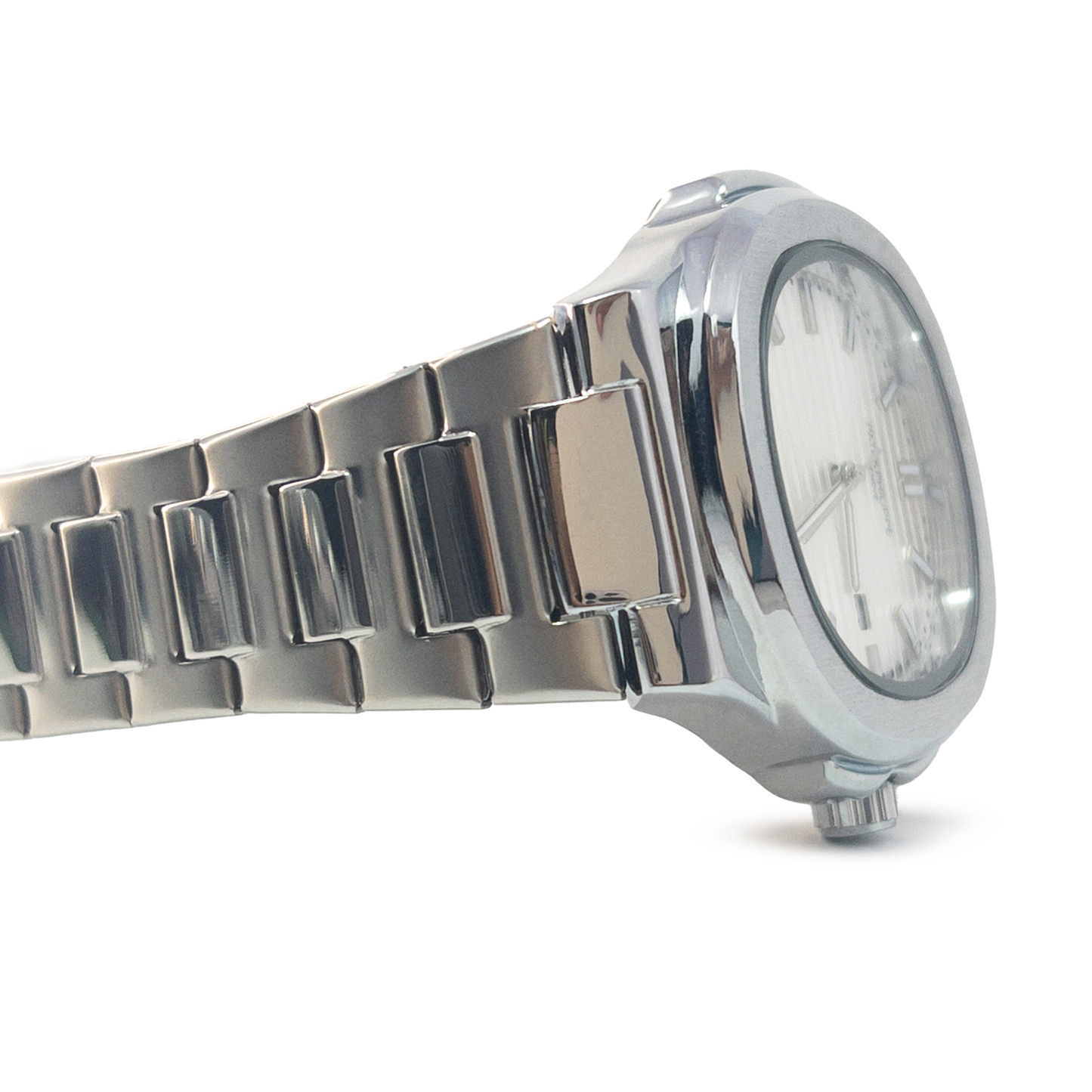 Patek-Inspired Nautilus Style Quartz Watch – Silver Steel Edition