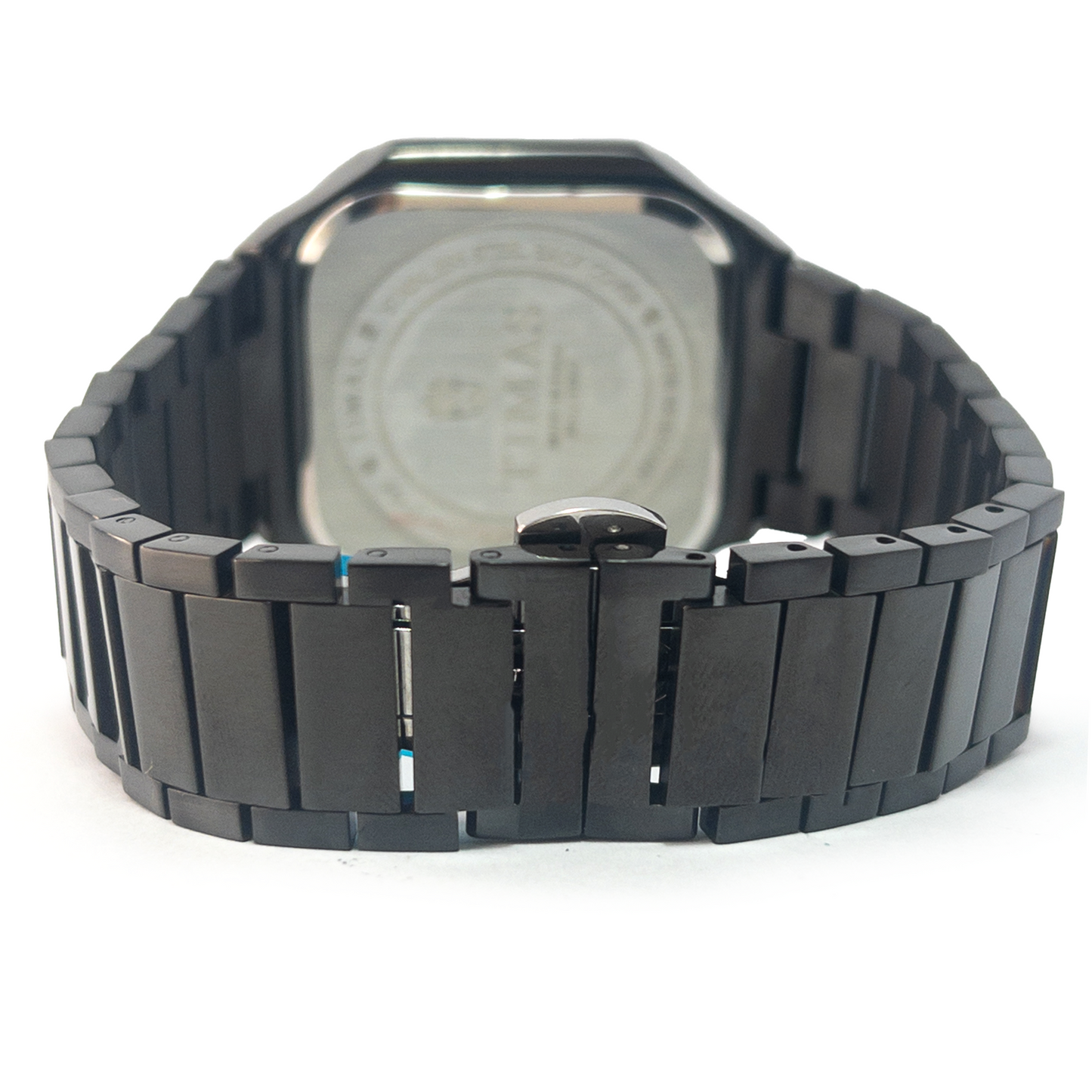 Timas Black Steel Men's Watch – Midnight Blue Dial | Premium Japan Movement