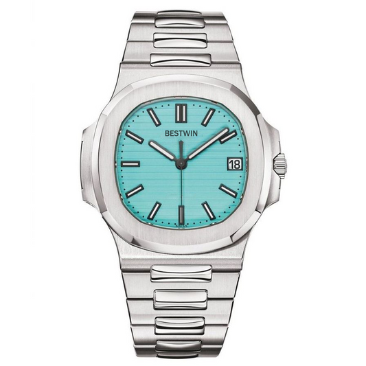 Bestwin Nautilus Style Watch – Aqua Green Dial with Stainless Steel Strap