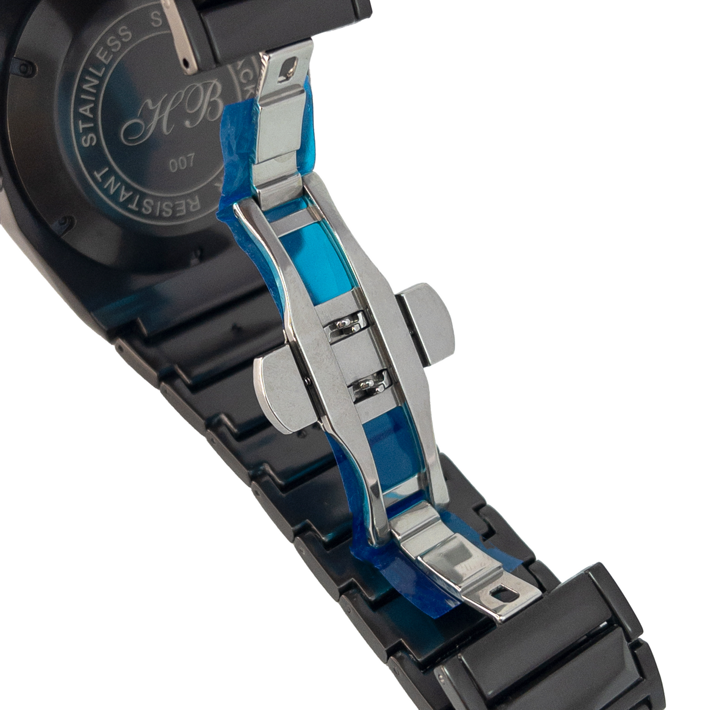 Hublot Style Chronograph Skeleton Watch – Matte Black Quartz Edition