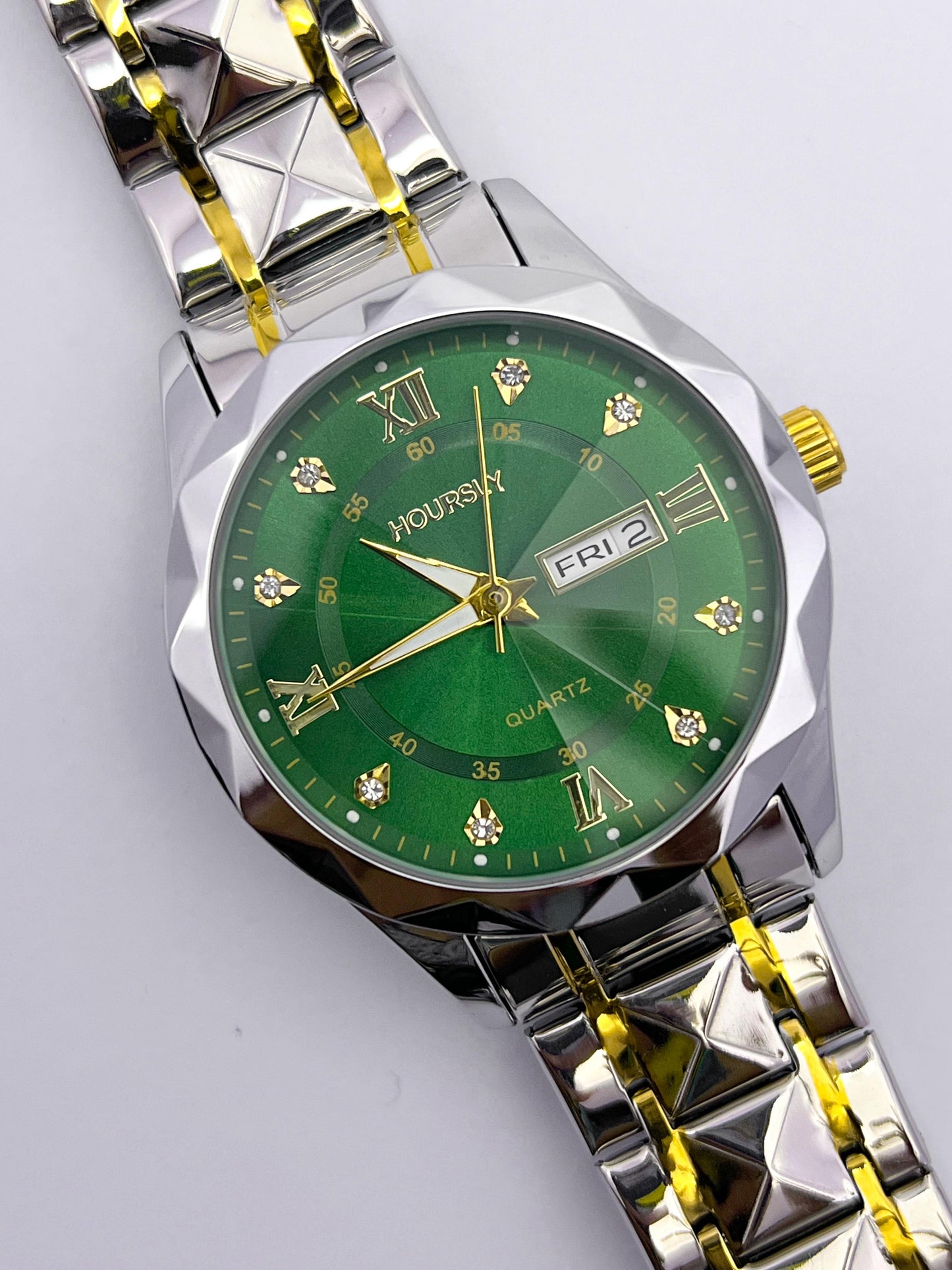 Hoursly Royale-G7 Green (Diamond Shape Glass)