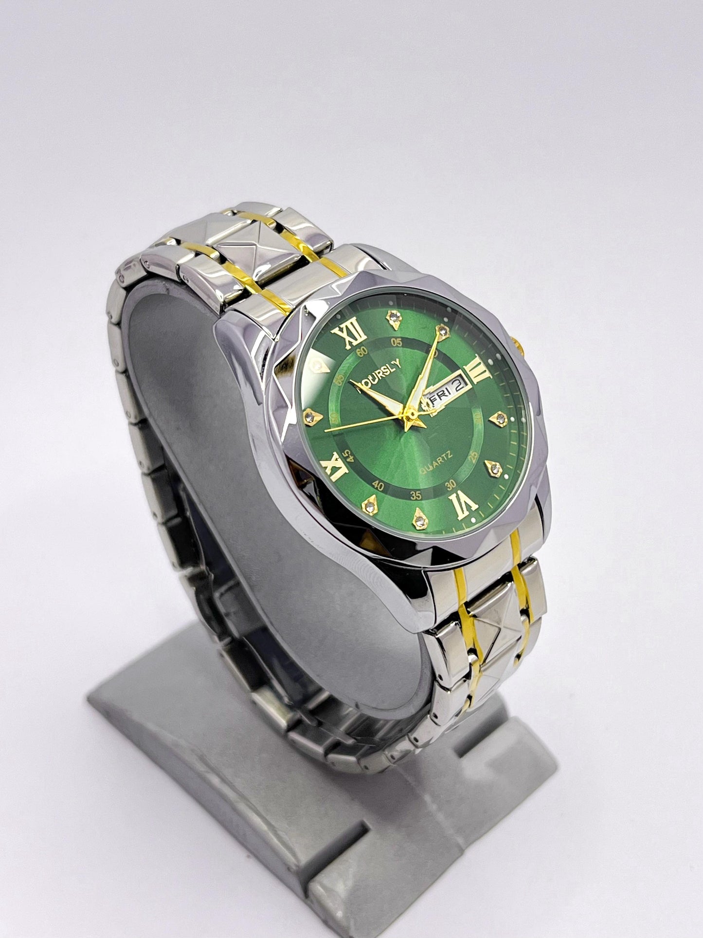 Hoursly Royale-G7 Green (Diamond Shape Glass)