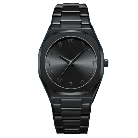 Black Arabic Aura Watch Arabic Numerals | Stainless Steel Body For Men – Bold, Modern & Timeless