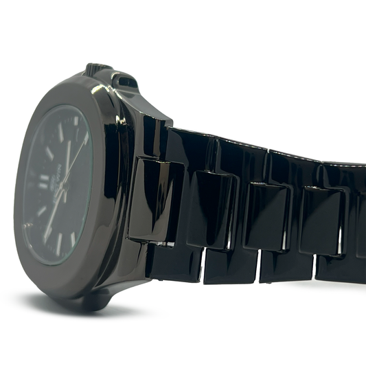BESTWIN All-Black Stainless Steel Quartz Watch – Modern Date Edition (Model: BW-Q01-BLK)