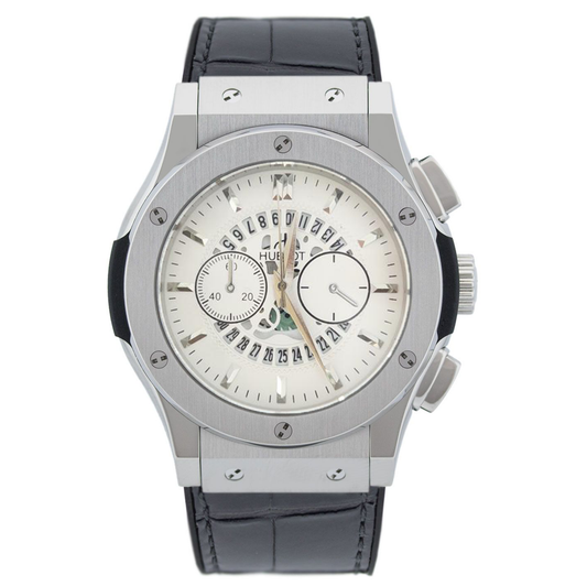 Hublot Chronograph Leather Strap Watch – Silver Dial Luxury Edition