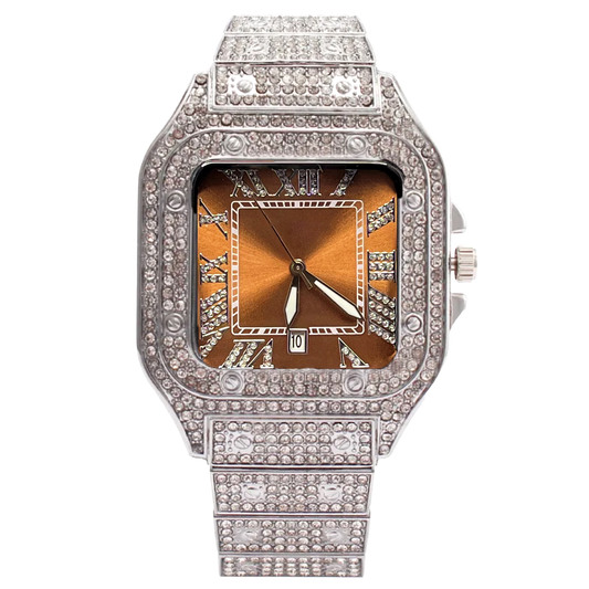 Cartier Style Iced-Out Square Dial Watch – Model CT-Frost88