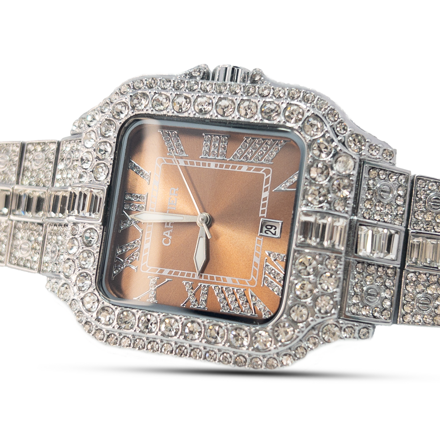 Cartier Style Iced-Out Square Dial Watch – Model CT-Frost88