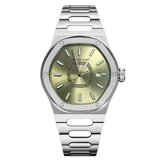 Universe Point Royal Steel Quartz Watch – Brushed Olive Dial Edition