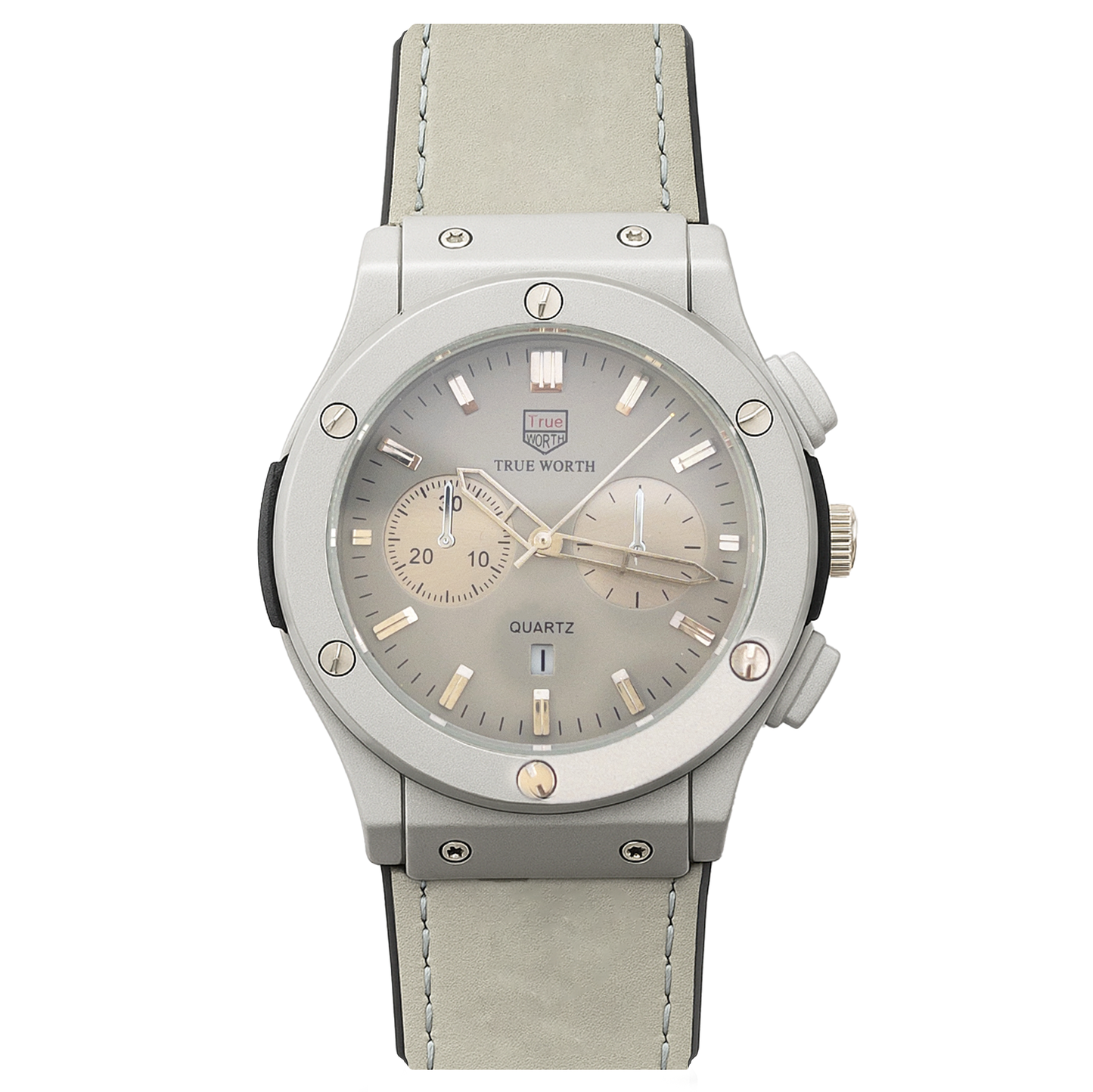 Hublot Style Chronograph Quartz Watch – Frost White Leather Edition (Modle : HW-FW23)